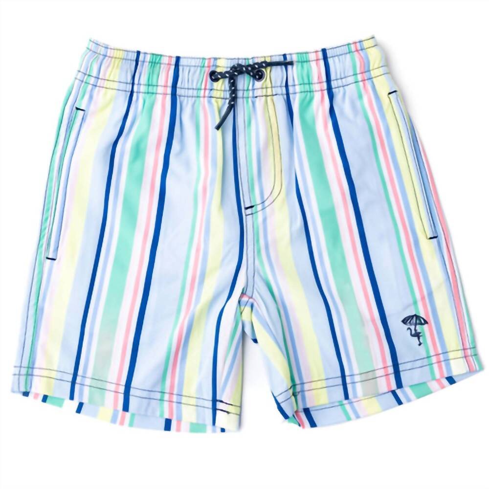 NEW SHADE CRITTERS boy's four way stretch swim trunks in beach stripe